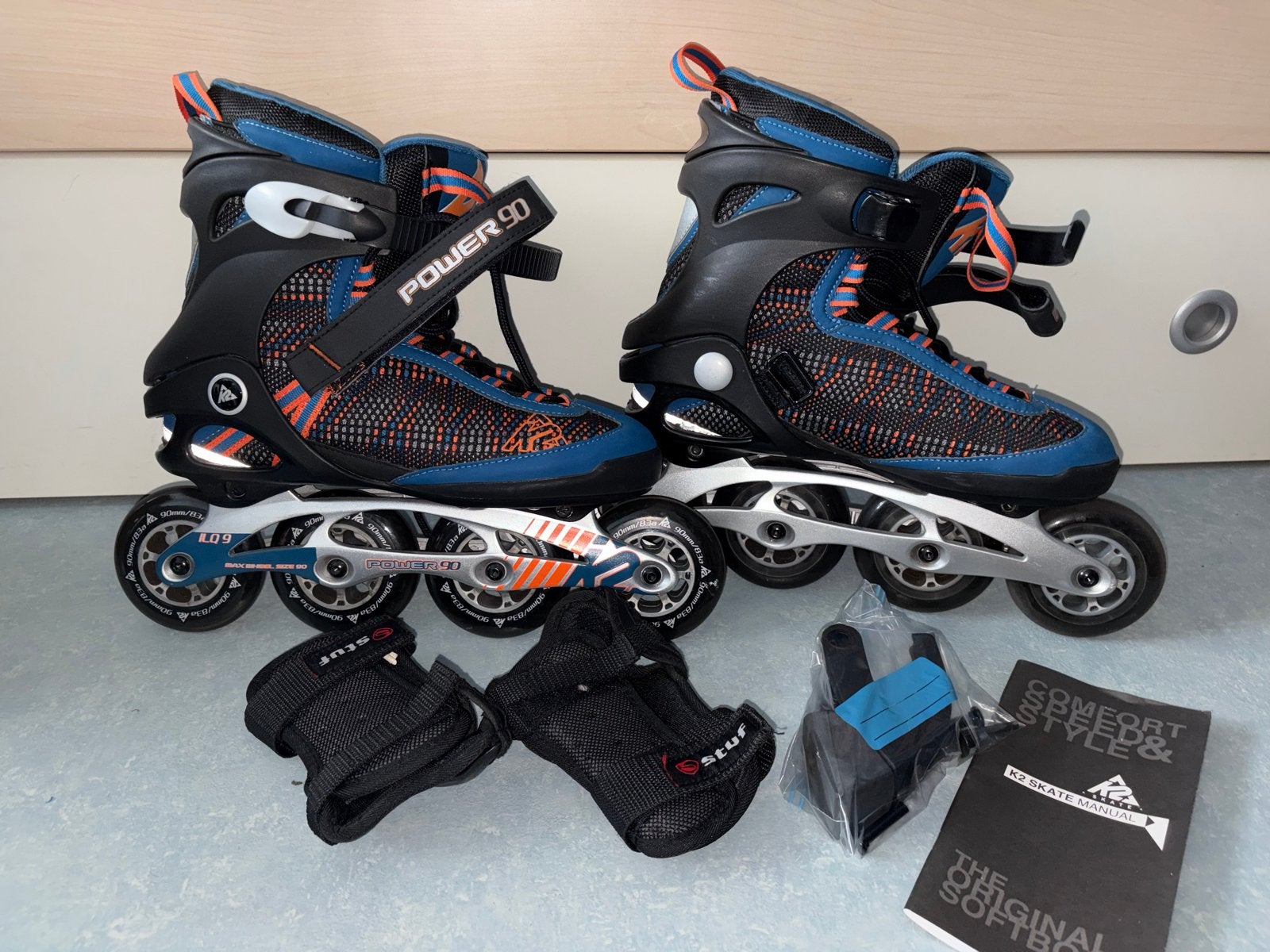 K2 Power 90 Inline Skates - Maat 42 met bescherming, Ophalen, K2, Gebruikt, Heren