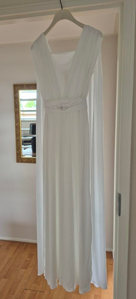 Mooie witte trouwjurk met losse ceintuur, maat 36/38, Kleding | Dames, Ophalen of Verzenden, Gedragen, Wit, Trouwjurk