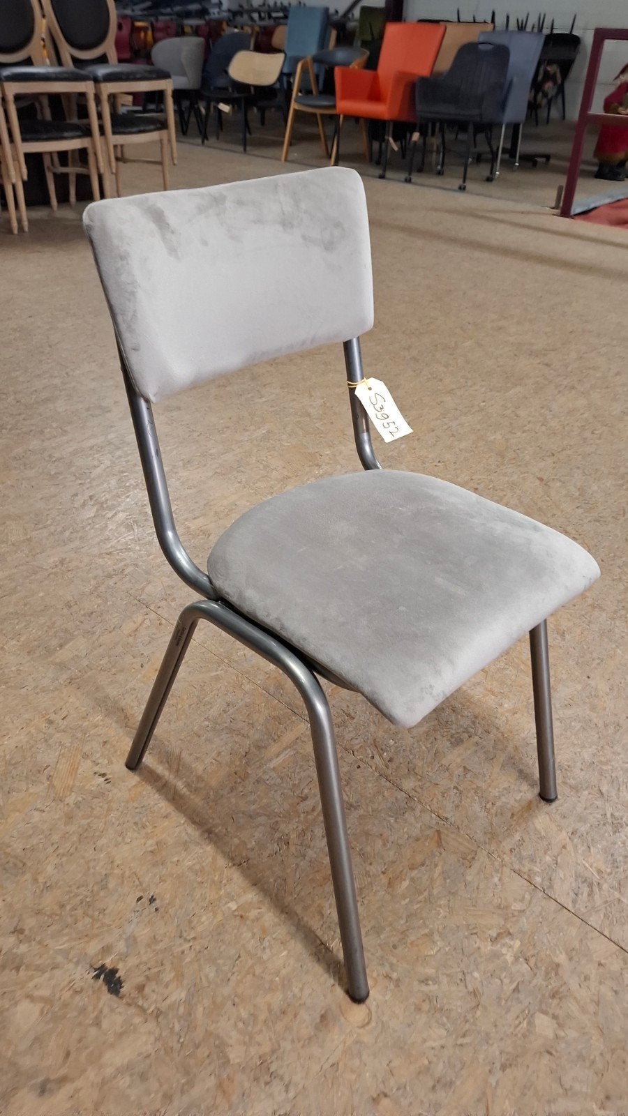 19 industriële school vintage horeca velvet metal stoelen, Ophalen of Verzenden