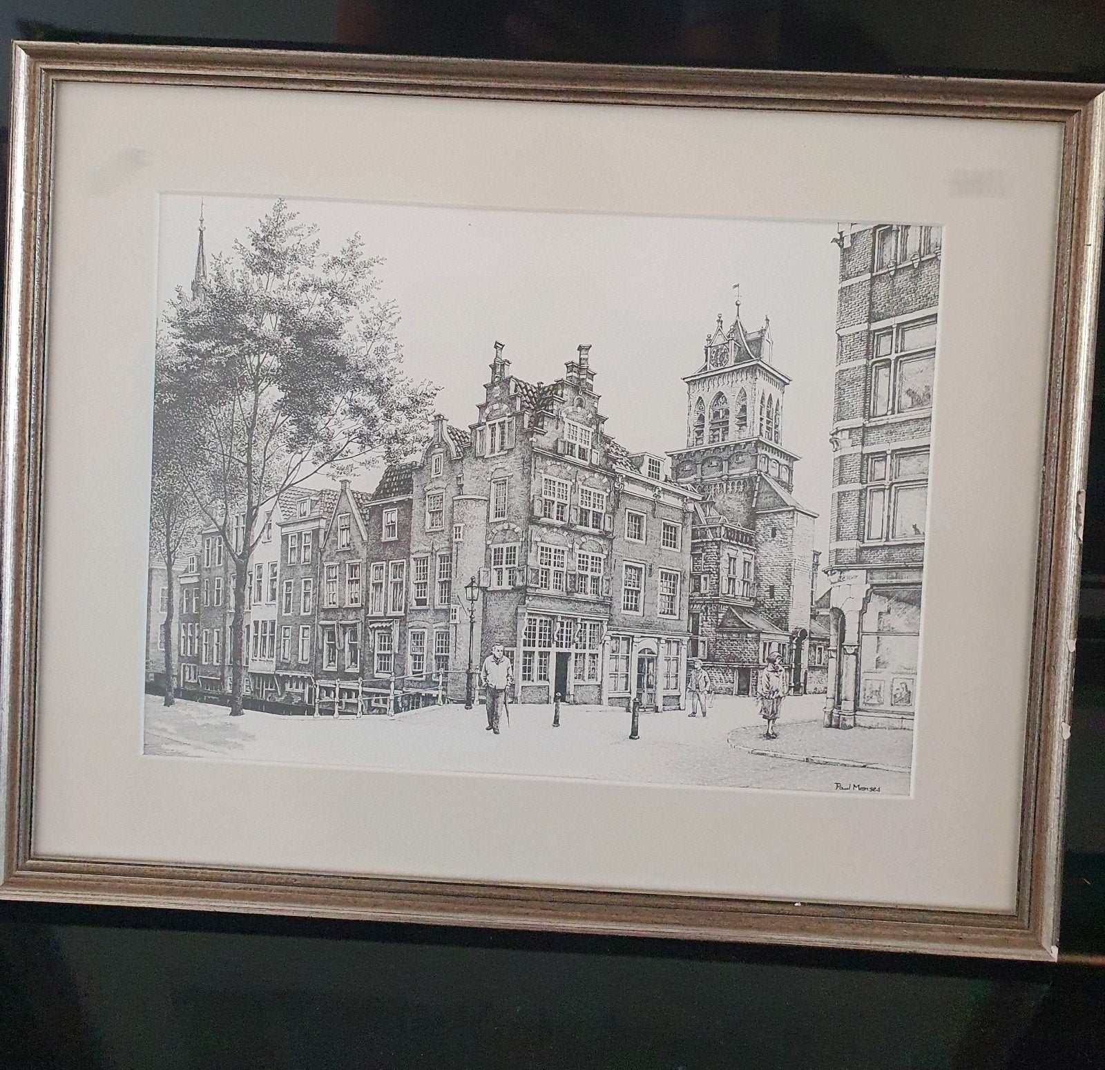 Prachtig ingelijst stadsgezicht Delft - Paul Menses, Ophalen