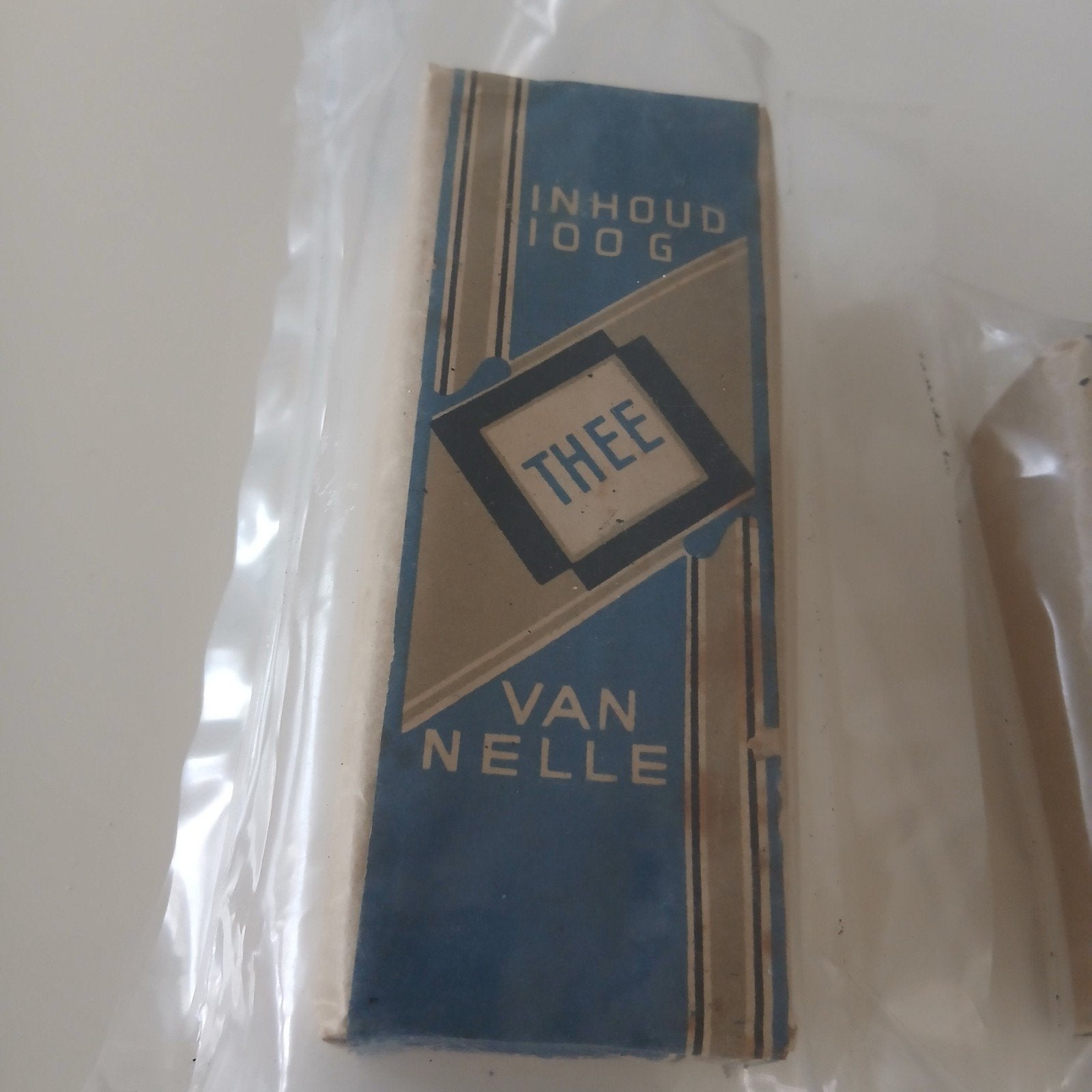 Vintage Van Nelle Thee Verpakkingen (100g & 50g)1930, Ophalen, Zo goed als nieuw, Verpakking