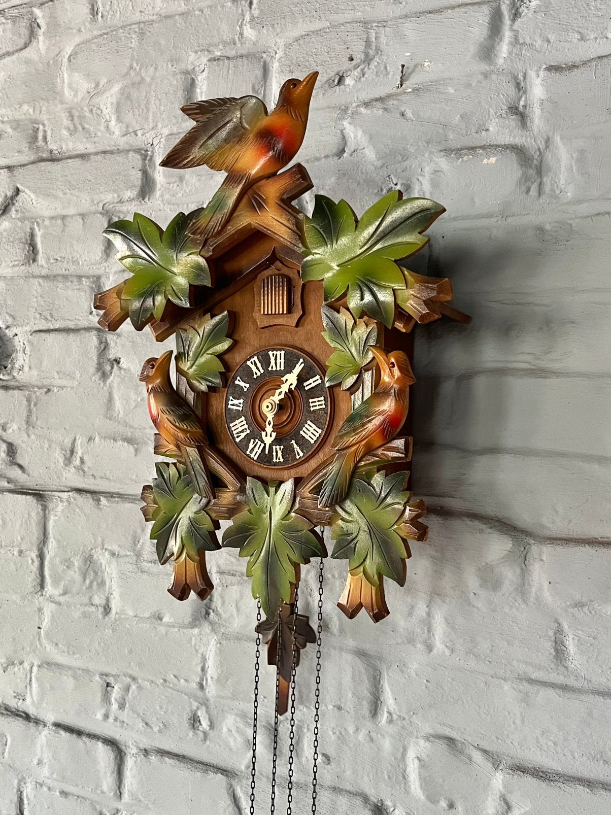 Originele Zwarte Woud Koekoeksklok – Handgesneden Hout, Antiek en Kunst, Ophalen