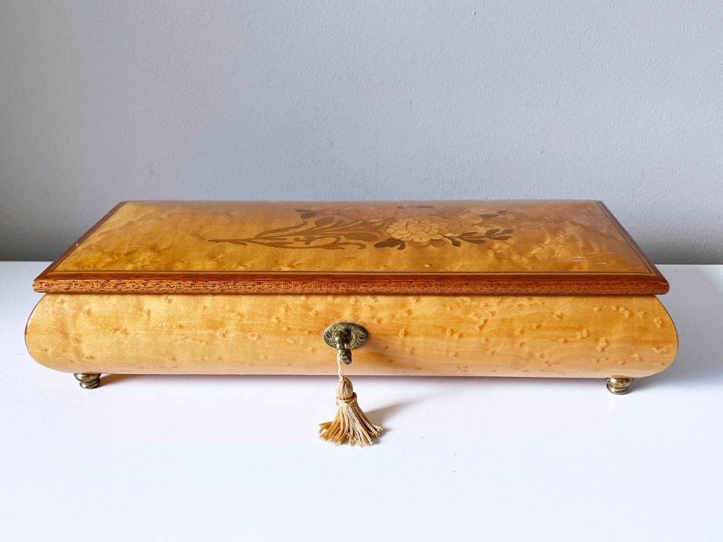 Vintage Muziekdoos / Sieradendoos, Reuge, Sorento, Italie, Ophalen of Verzenden