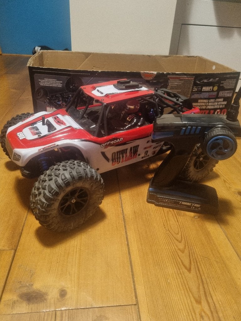 Mooie rc auto outlaw, Gebruikt, Auto offroad, Overige schalen, Ophalen