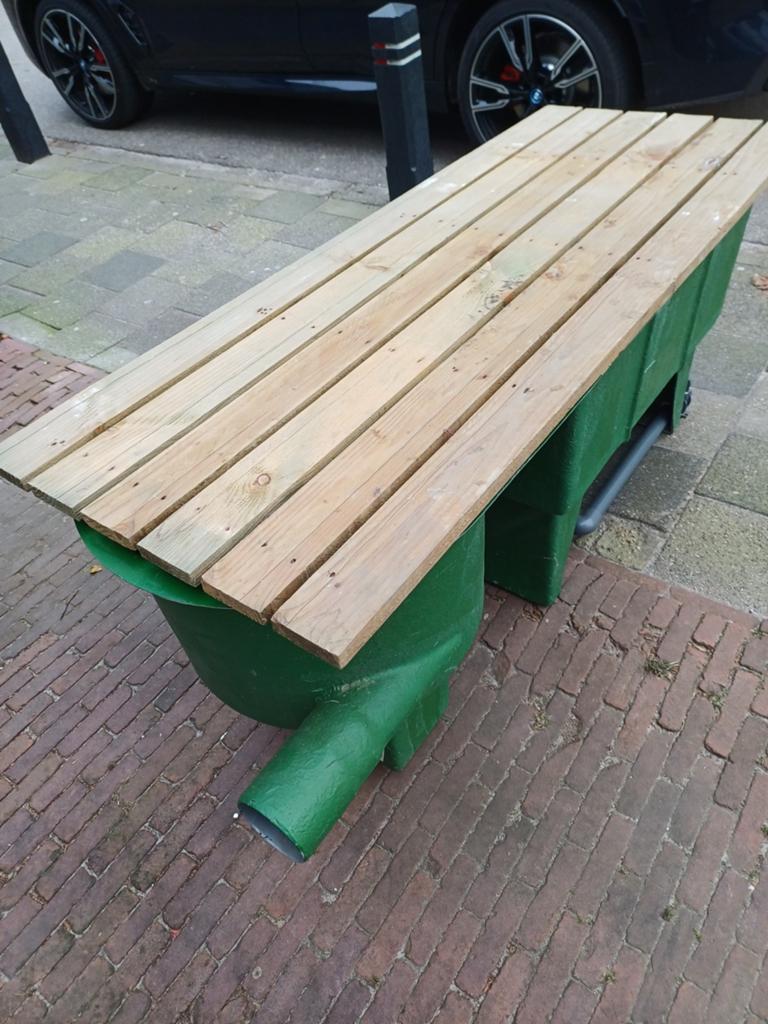 Grote vijverfilter met houten deksel, Ophalen of Verzenden, Gebruikt
