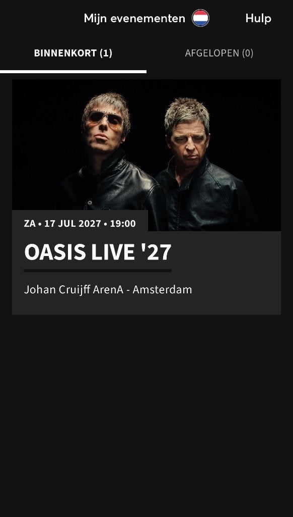 Oasis Ticket, Drie personen of meer, Juli, Hard Rock of Metal