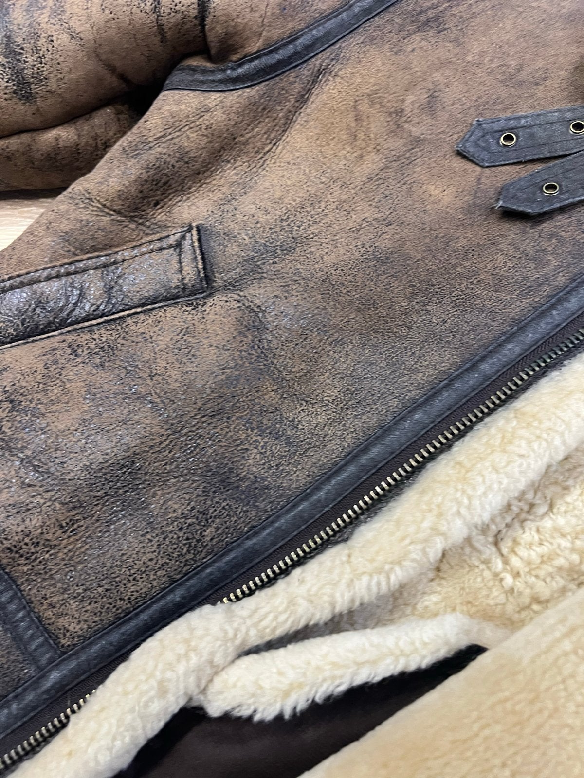 B-3 Schapenvacht Airforce Lammy Coat Maat M Bomber, Ophalen of Verzenden, Gedragen, Bruin