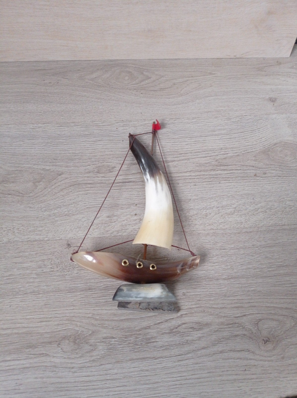 kleine zeilboot hoorn decoratie handgemaakt, Ophalen of Verzenden