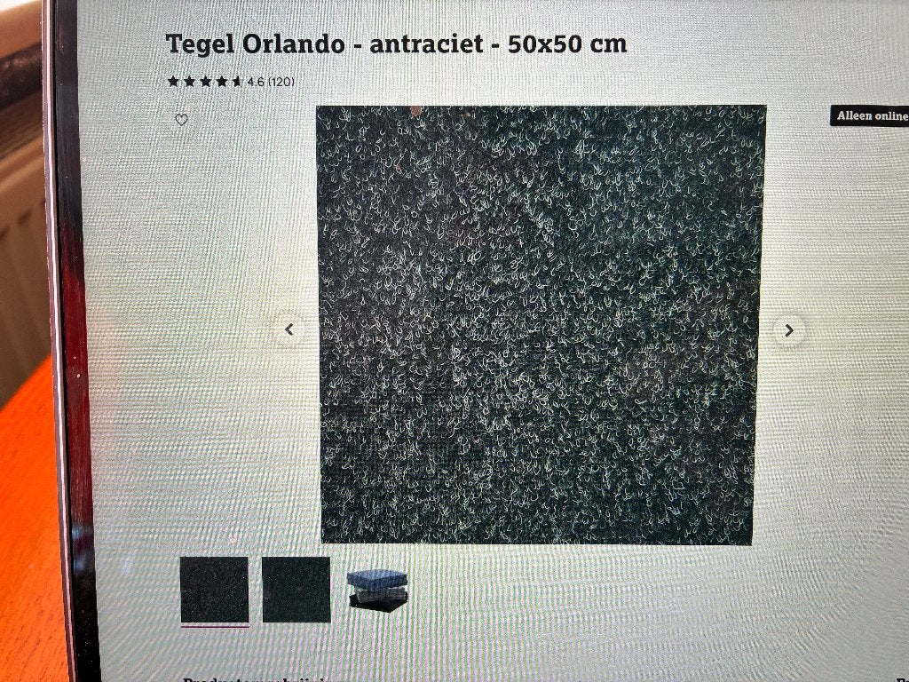 Tapijttegel Antraciet 50 x 50 CM 120 stuks nieuw in doos, Ophalen, Zwart, Nieuw, Tapijttegels