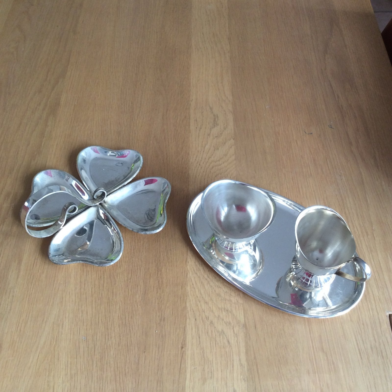 Zilverkleurige schaaltjes en roomstelletje van DE, Ophalen of Verzenden, Zilver
