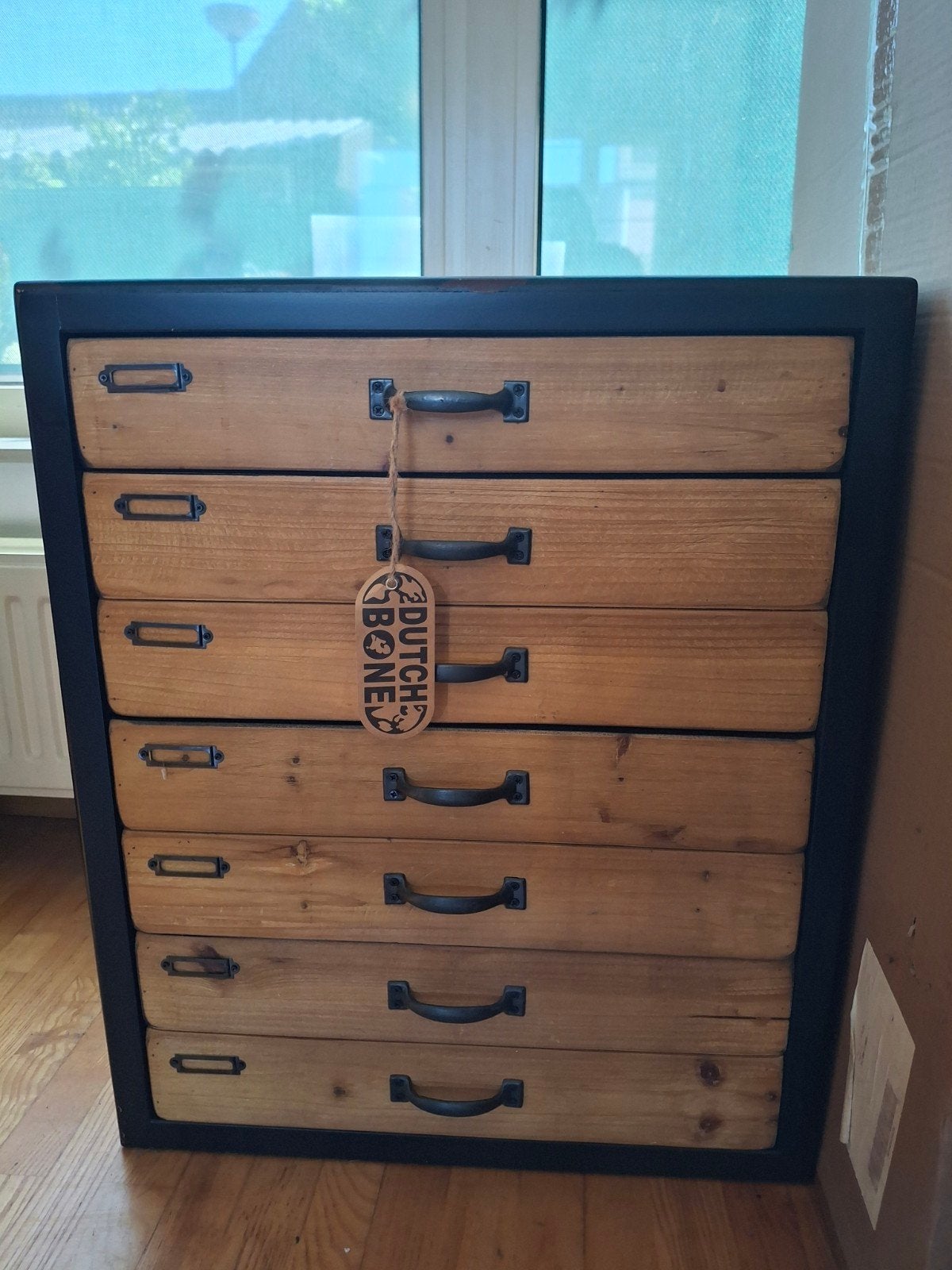 ladenkast Hout met namaak beschadigingen Merk : Dutch Bone., Huis en Inrichting, Kasten | Ladekasten, Ophalen, Nieuw, 50 tot 100 cm