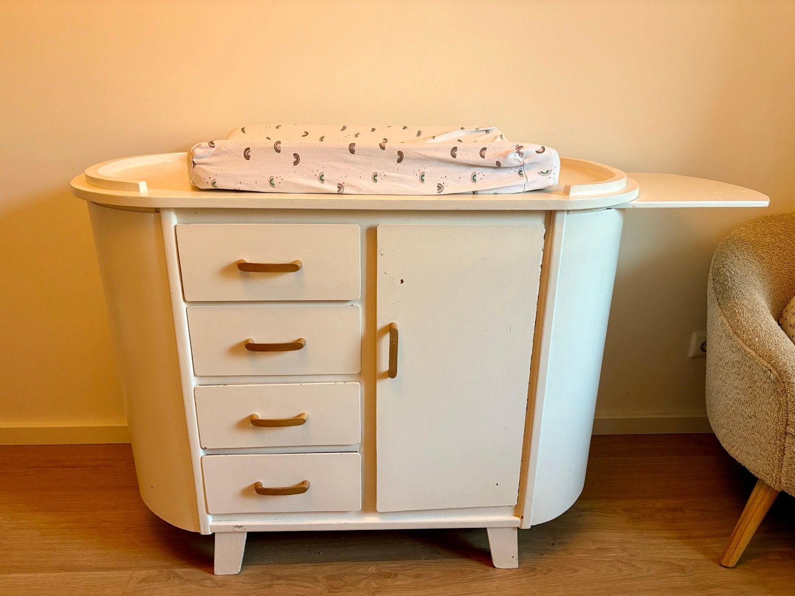 Ouderwetse commode met lades en kastje, Ophalen, Gebruikt, 50 tot 70 cm, 75 tot 100 cm