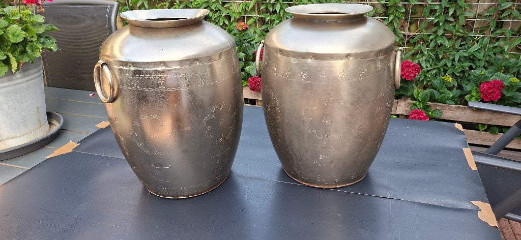 indische potten hand gemaakt, Ophalen, Gebruikt, Met patroon/structuur, 48 cm