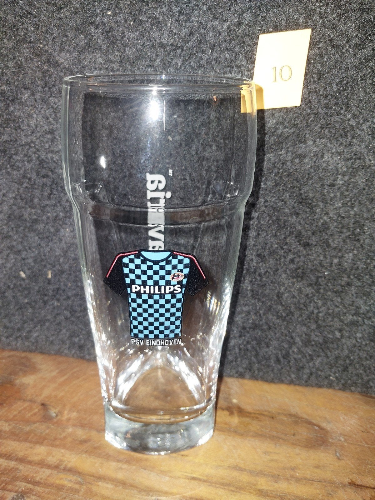 Bavaria bierglas met dubbel druk van PSV uitshirt, Ophalen of Verzenden, Gebruikt