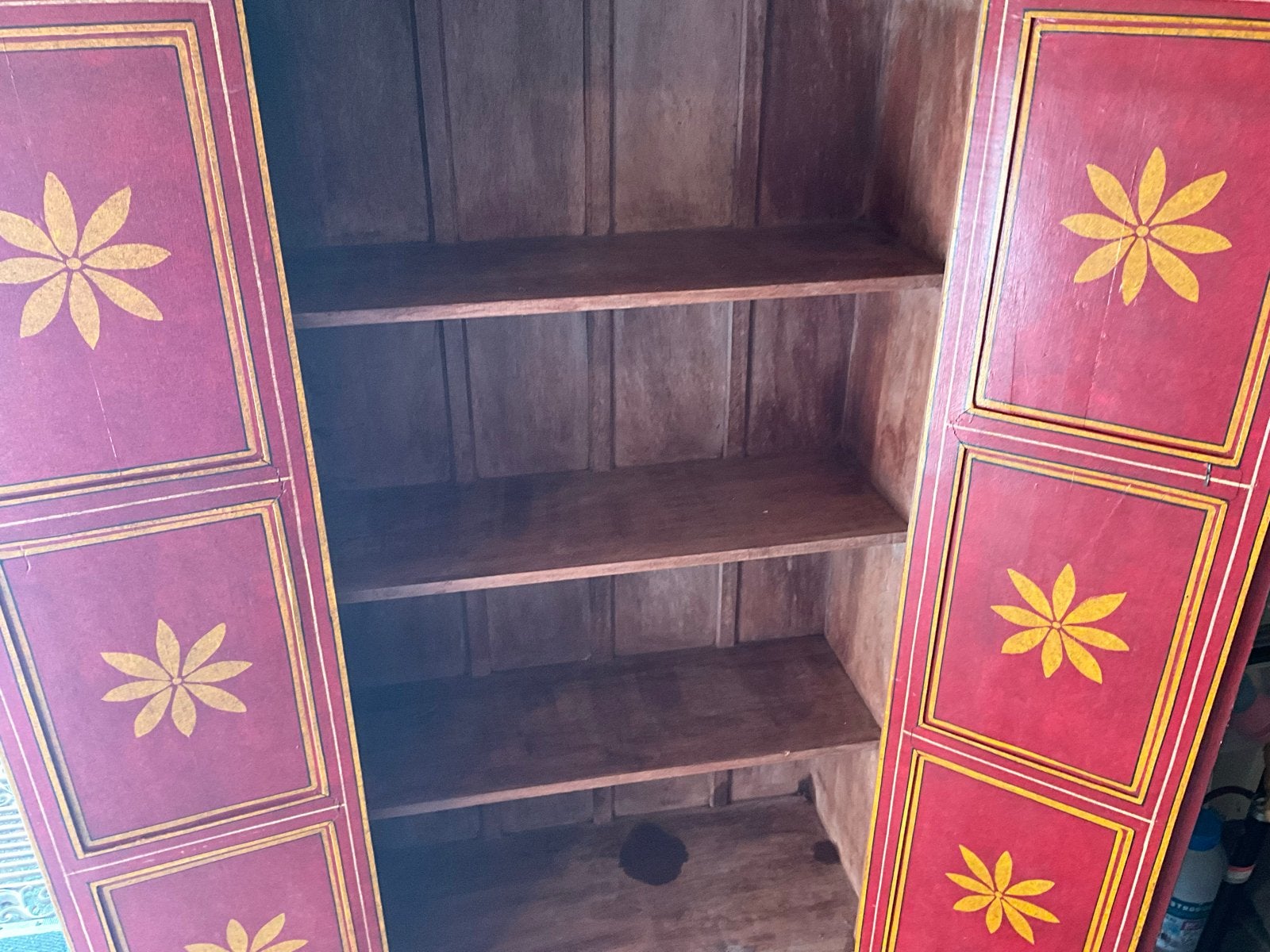 Authentieke Chinese kast met planken, beschilderd, Ophalen of Verzenden