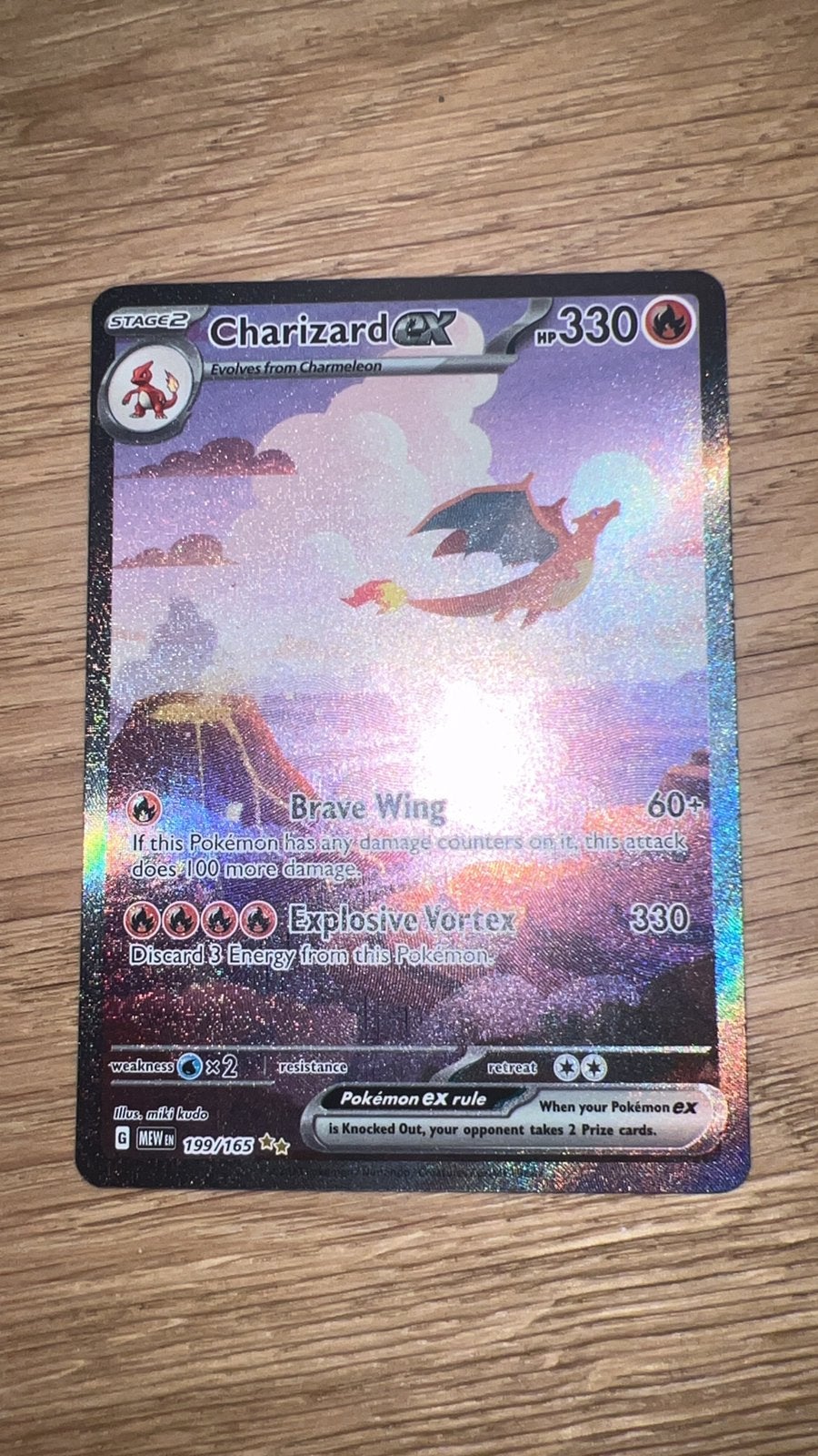 Pokémon kaart: Charizard ex (MEW 199), Ophalen of Verzenden, Zo goed als nieuw