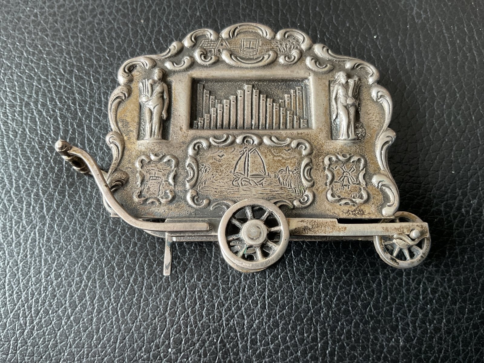 Zilveren Draaiorgel Miniatuur - Decoratief Verzamelobject, Antiek en Kunst, Ophalen of Verzenden