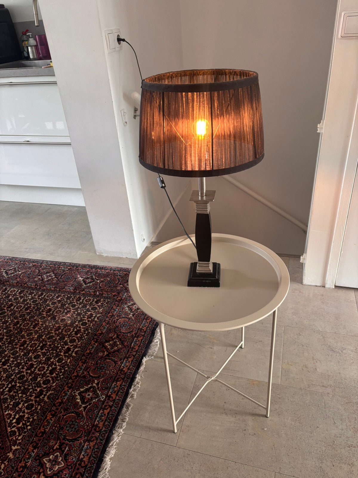 Grote Colmore Alibril tafellamp 58 cm – zwart/nikkel, Huis en Inrichting, Gebruikt, Art deco, Ophalen of Verzenden, Zwart
