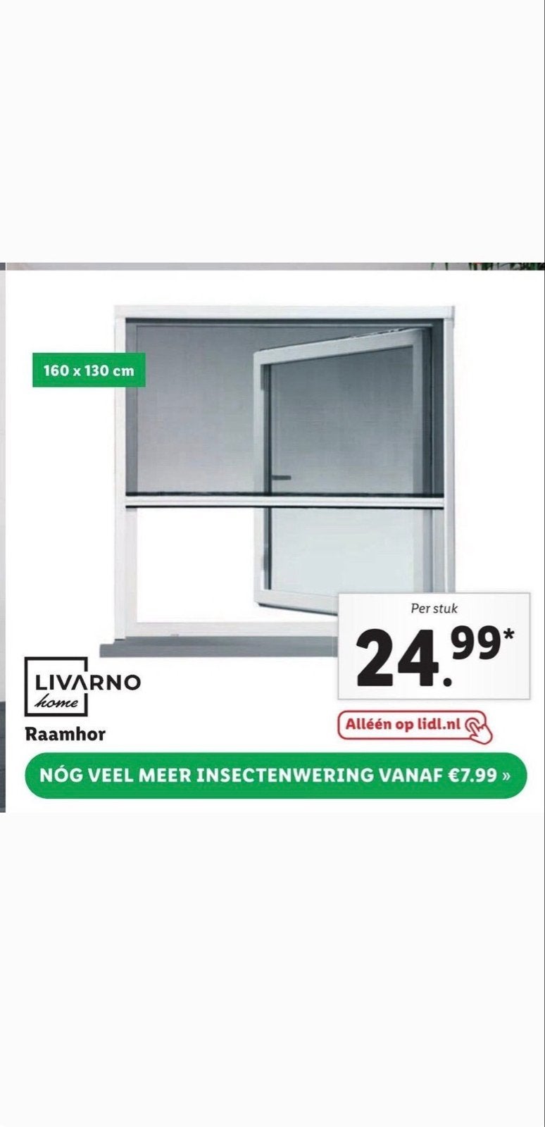 LIVARNO home Raamhor 160 x 130 cm, Ophalen, 120 cm of meer, Hordeur, Nieuw