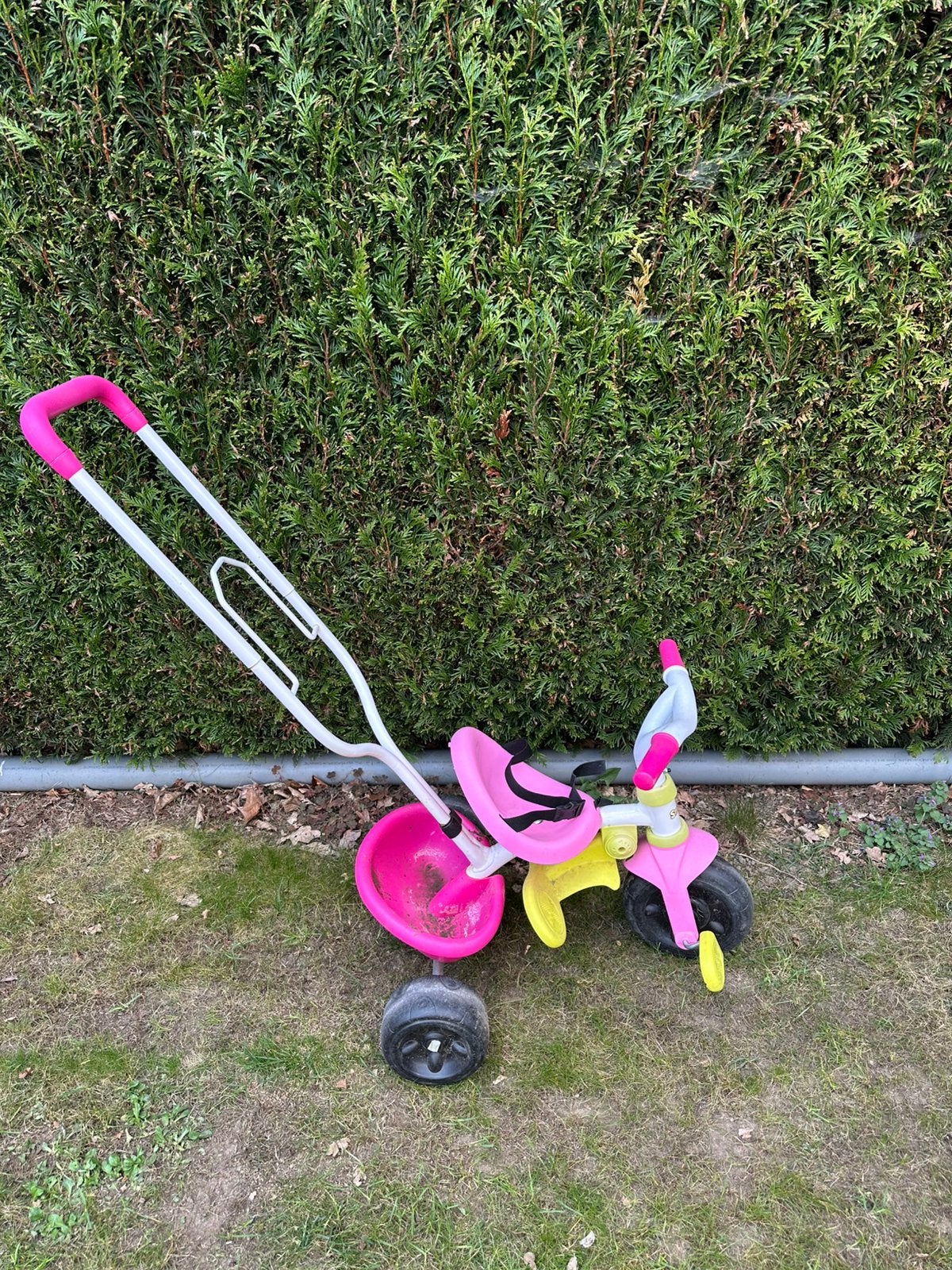 Smoby driewieler roze, Fietsen en Brommers, Fietsen | Driewielers, Ophalen, Gebruikt, Duwstang
