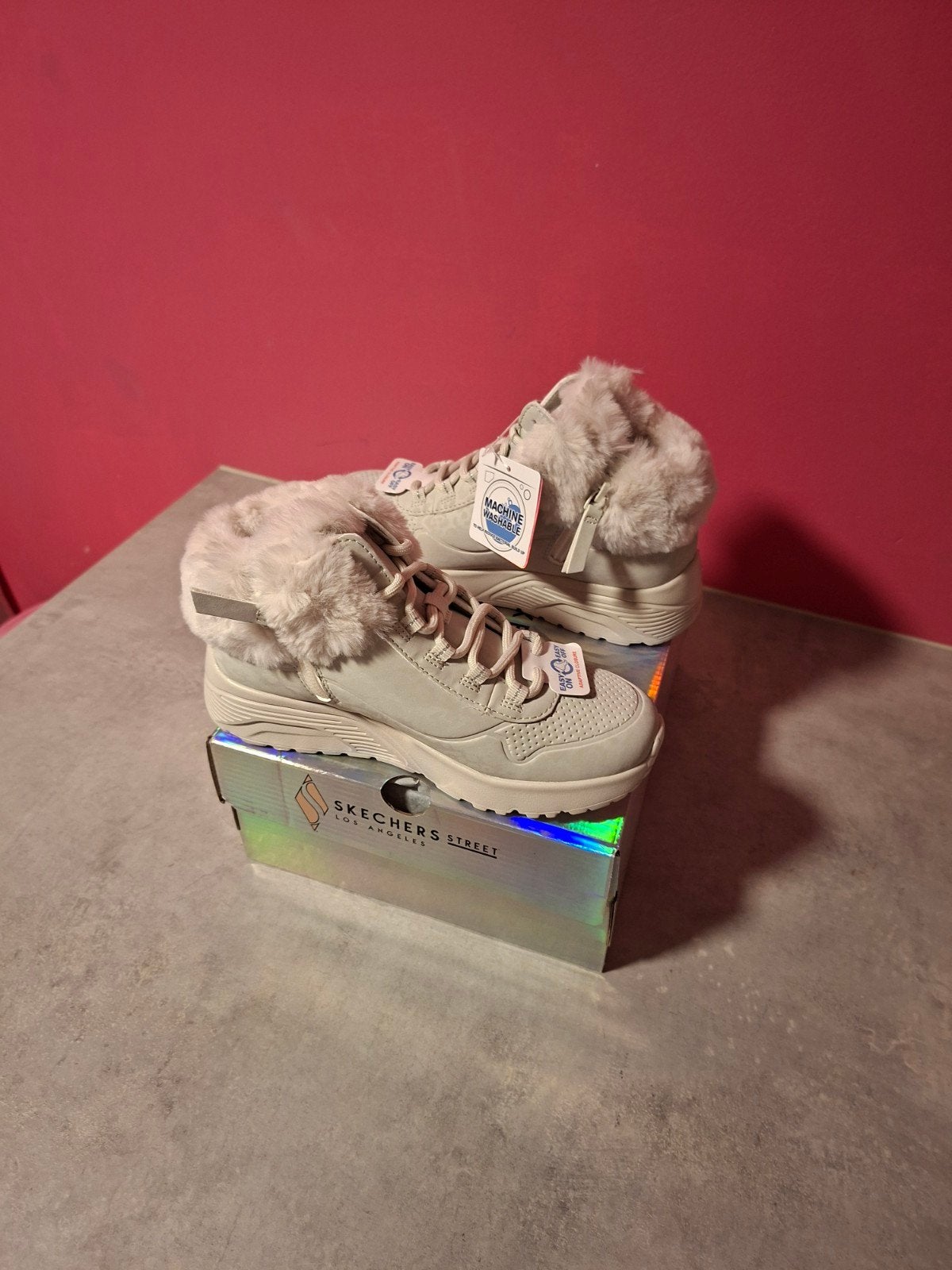 Skechers boots beige met luipaardprint mt 33, Ophalen of Verzenden