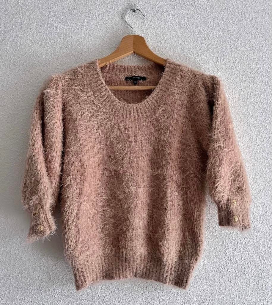 Nikkie zacht roze truitje korte mouw, Ophalen of Verzenden, Zo goed als nieuw, Roze