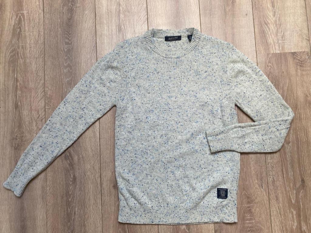 Scotch&Soda trui gebreid beige melange spikkel blauw S/46, Verzenden, Beige, Zo goed als nieuw, Scotch & Soda