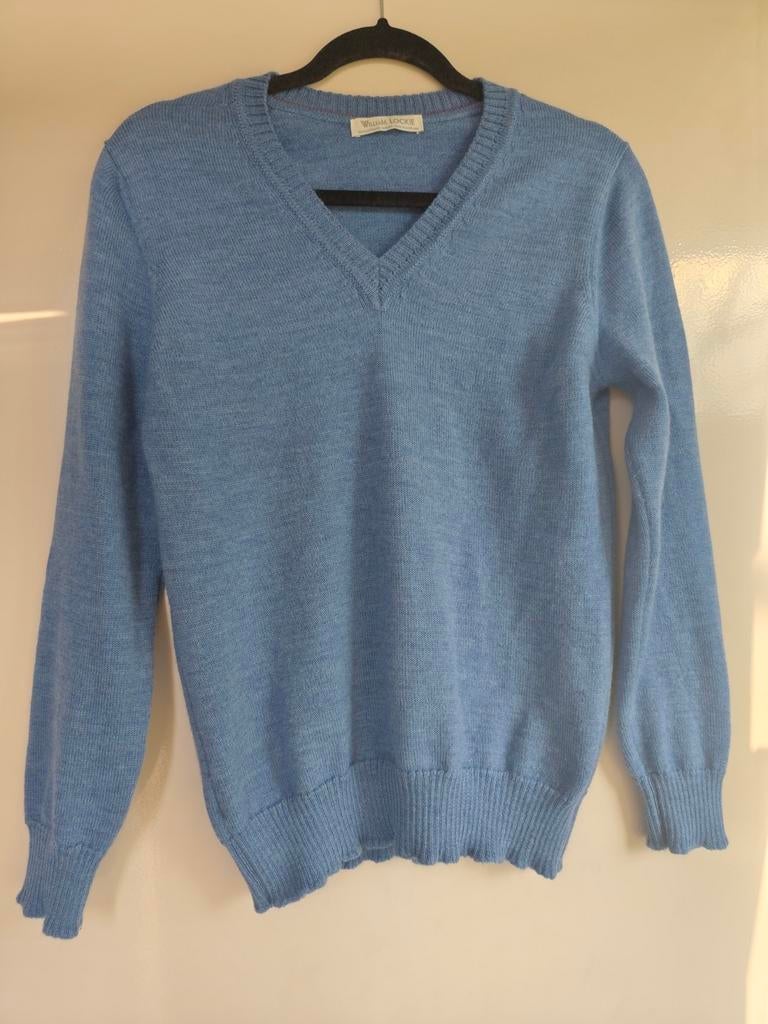 William Lockie lichtblauwe wollen trui, V-hals, mt 36-38, Maat 38/40 (M), Blauw, William Lockie, Ophalen of Verzenden
