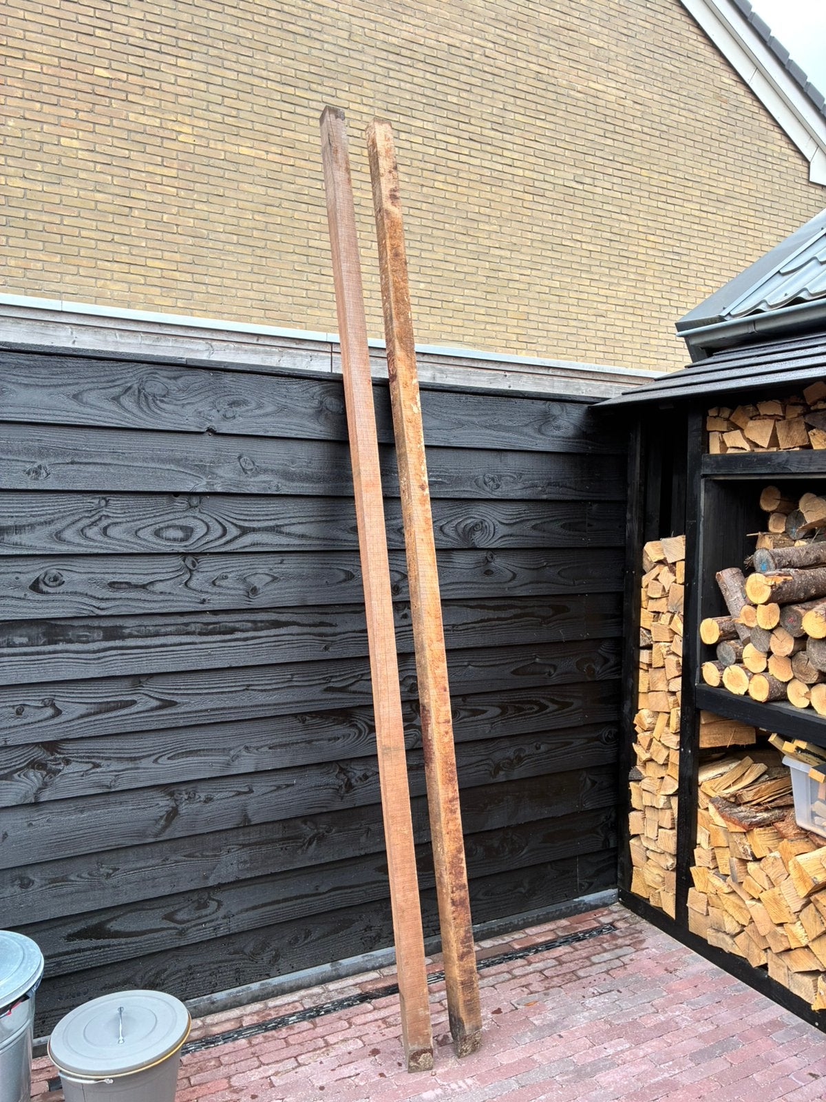 2 x hardhouten palen, Tuin en Terras, Ophalen, Palen, Nieuw, Hardhout