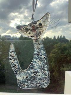 raamhanger kat glazen raamdecoratie glazen kunst, Ophalen