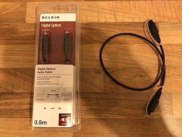 Belkin Digital Optical Cable (Toslink) 0,5m, Ophalen of Verzenden, Zo goed als nieuw