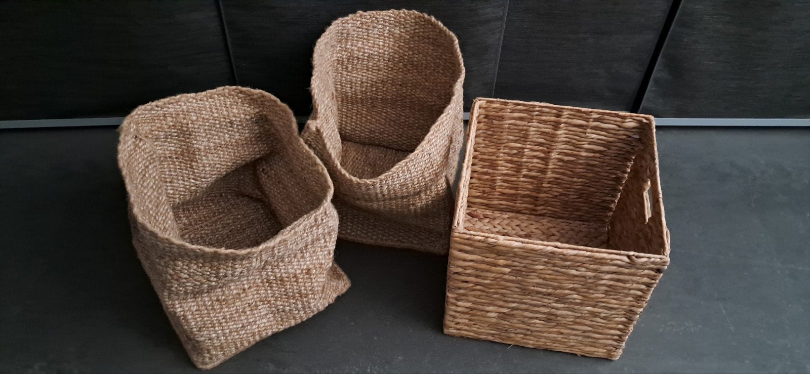 IKEA 3 x mand 30 x 30, Ophalen, Zo goed als nieuw, Rechthoekig, Riet