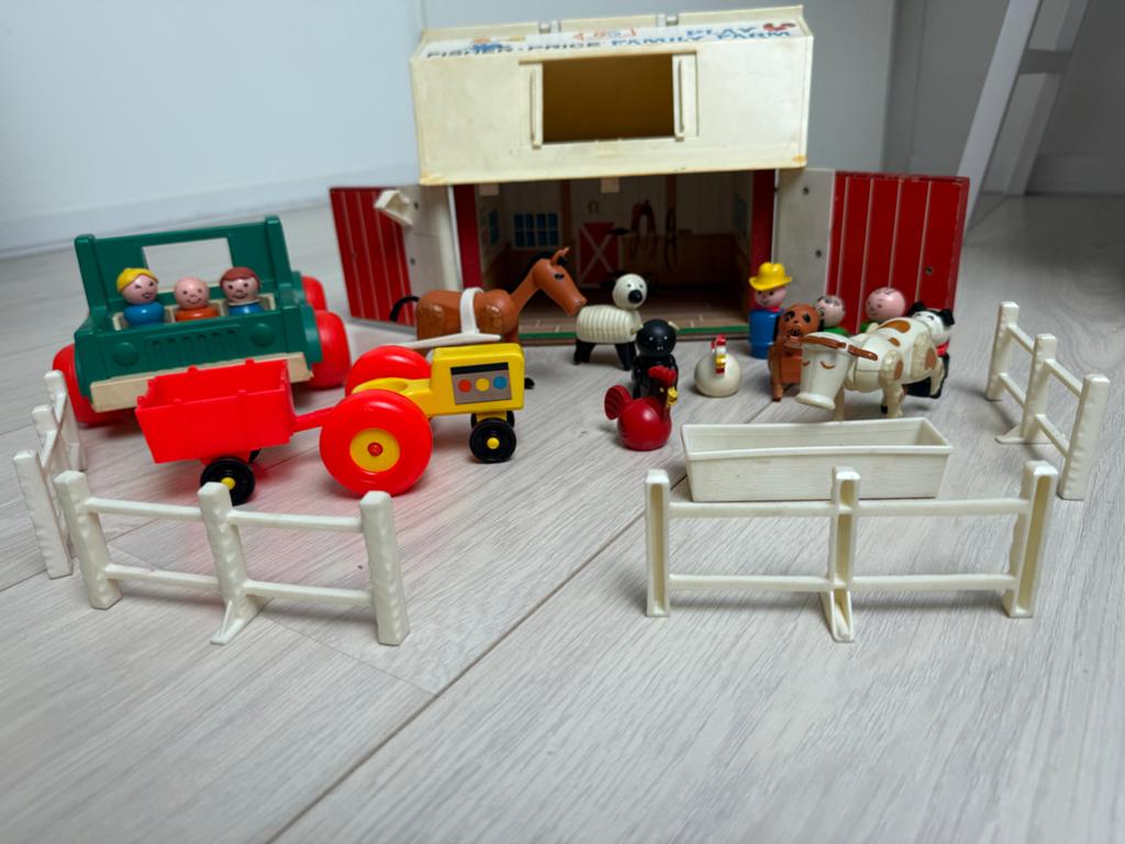 Vintage Fisher-Price Family Farm Speelset met Dieren, Ophalen of Verzenden, Zo goed als nieuw
