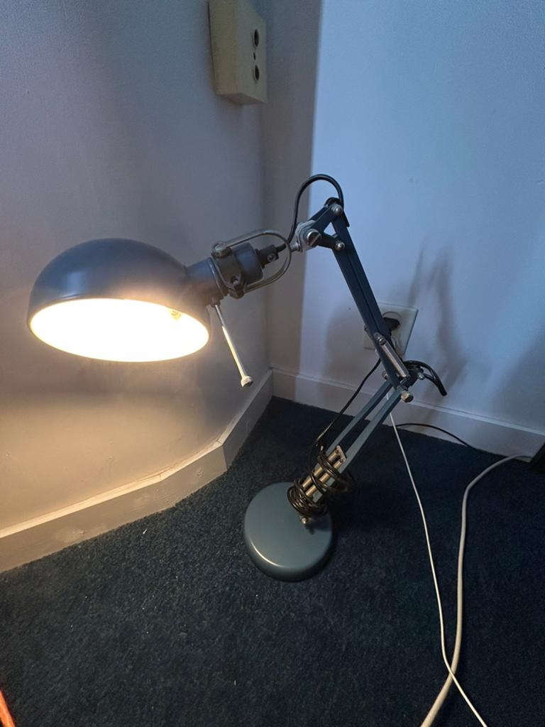 Verstelbare bureaulamp - Blauw/Grijs, Ophalen, Gebruikt, Metaal, 50 tot 75 cm