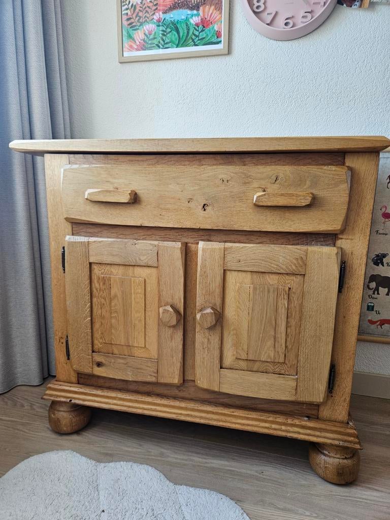 Massief eikenhouten commode / dressoir, Huis en Inrichting, Kasten | Dressoirs, Ophalen, Gebruikt, Landelijk, Robuust, Eikenhout