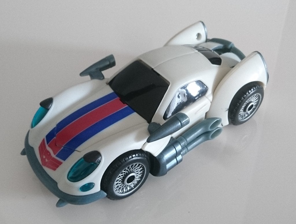 Transformers Animated Deluxe Class: Jazz + instructies, Verzamelen, Transformers, Zo goed als nieuw, Overige generaties, Ophalen of Verzenden