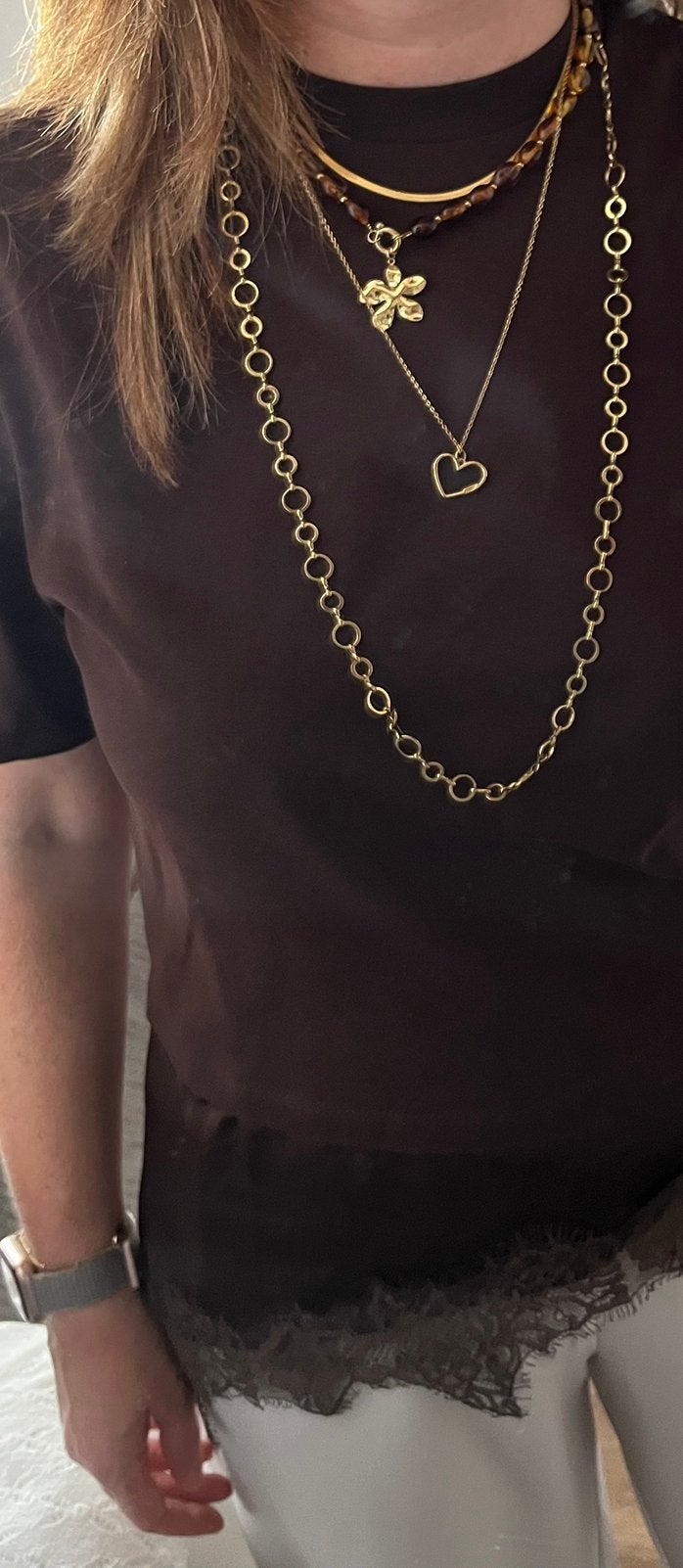 Schakelketting lang goud my jewellery, Sieraden, Tassen en Uiterlijk, Kettingen, Ophalen of Verzenden, Zo goed als nieuw, Goud