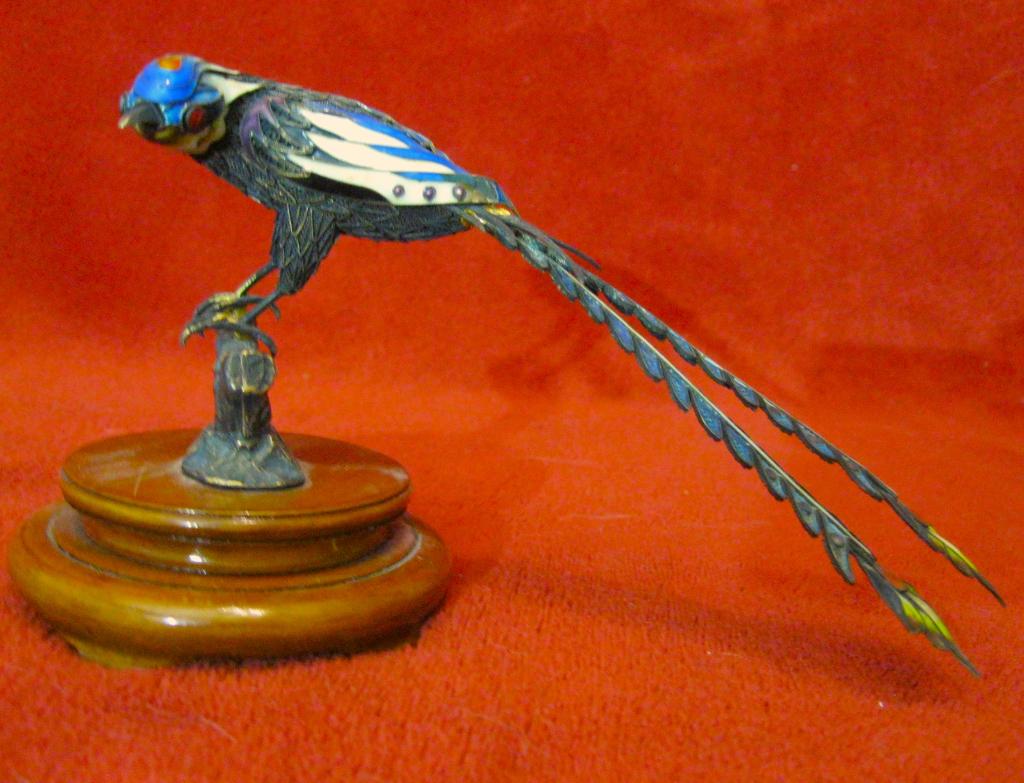 Antiek Russisch geëmailleerd zilveren vogelbeeldje., Antiek en Kunst, Antiek | Goud en Zilver, Ophalen, Zilver