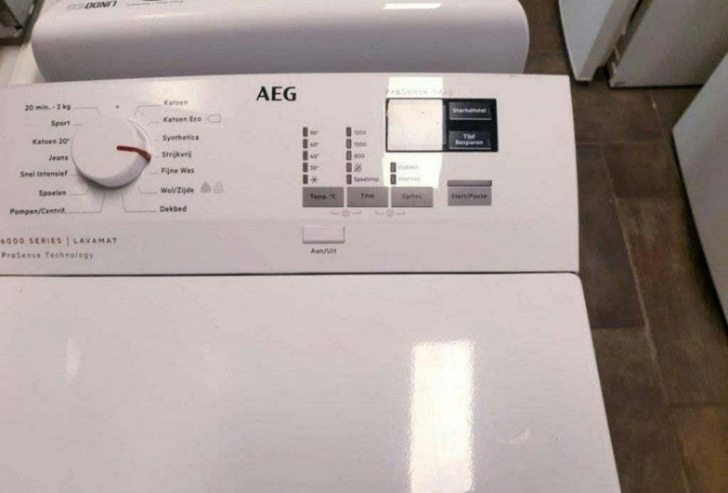 wasmachine bovenlader AEG 6KG 6000Series INC GARANTIE, Ophalen, 1200 tot 1600 toeren, 4 tot 6 kg, Bovenlader