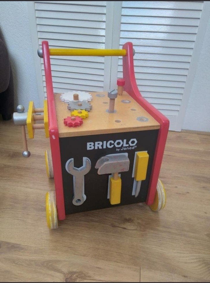 Bricolo loopkar en werkbank in 1, Ophalen, Gebruikt, Duw- of Trekspeelgoed