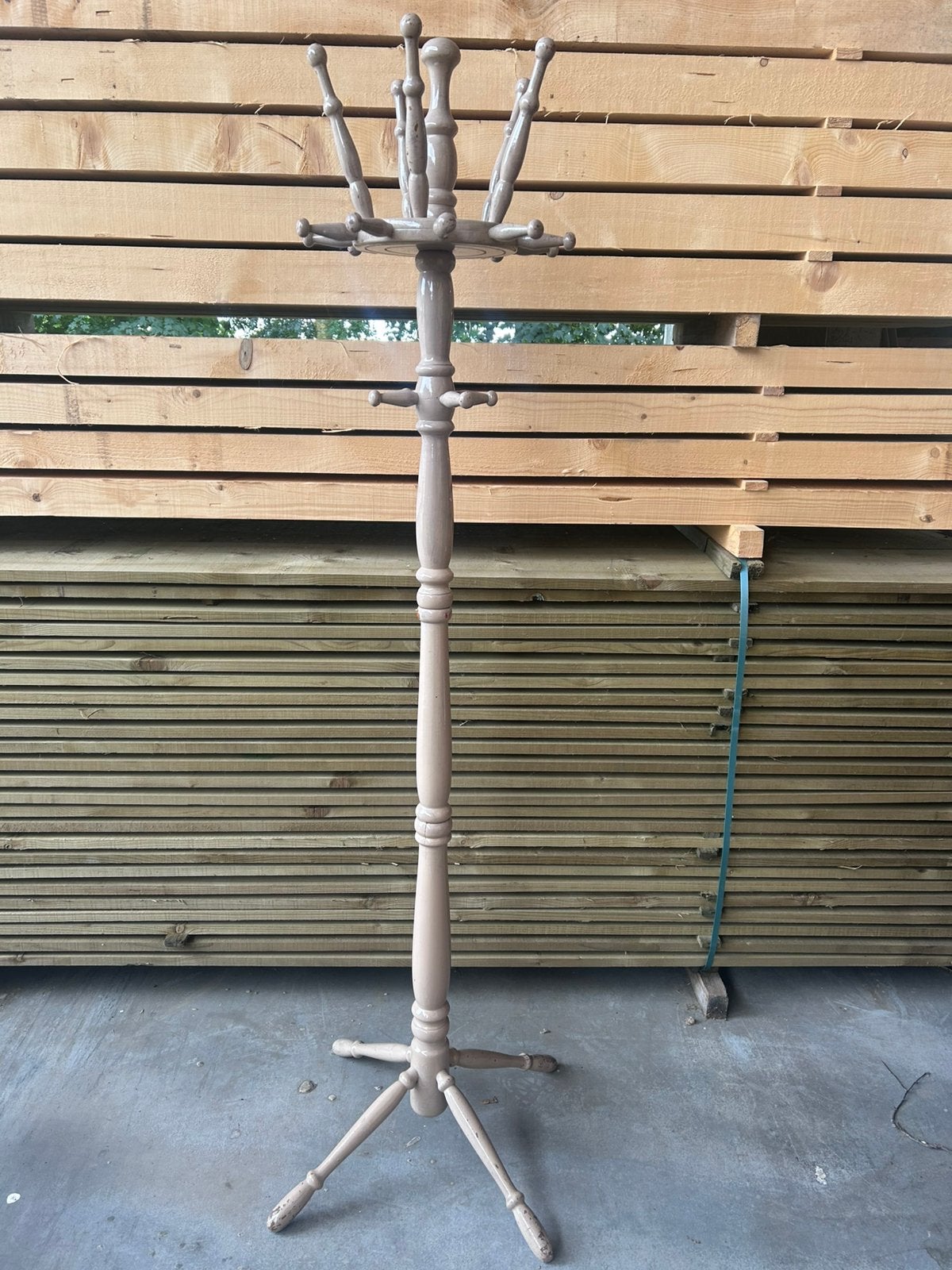 Vintage retro staande kapstok jas tamboermajoor perroquet, Ophalen, Zo goed als nieuw, Staande kapstok, 150 tot 200 cm