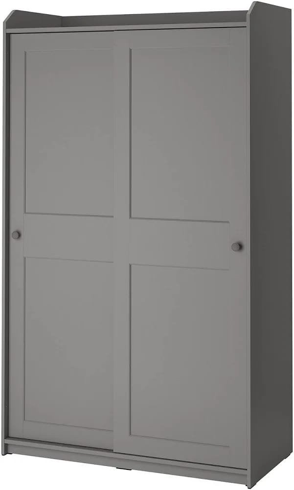 Grijze kledingkast met schuifdeuren - Zo goed als nieuw, Ophalen, Met plank(en), 100 tot 150 cm, 200 cm of meer