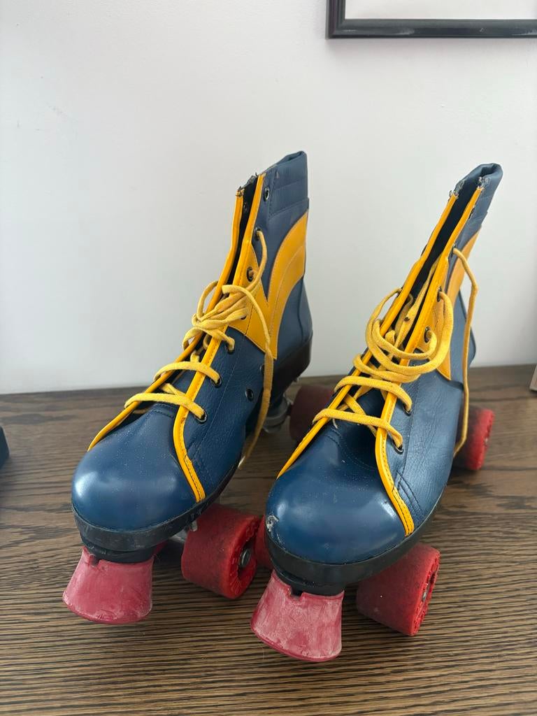 Vintage Roller Skates - Blauw/Geel, Ophalen of Verzenden, Gebruikt, Dames