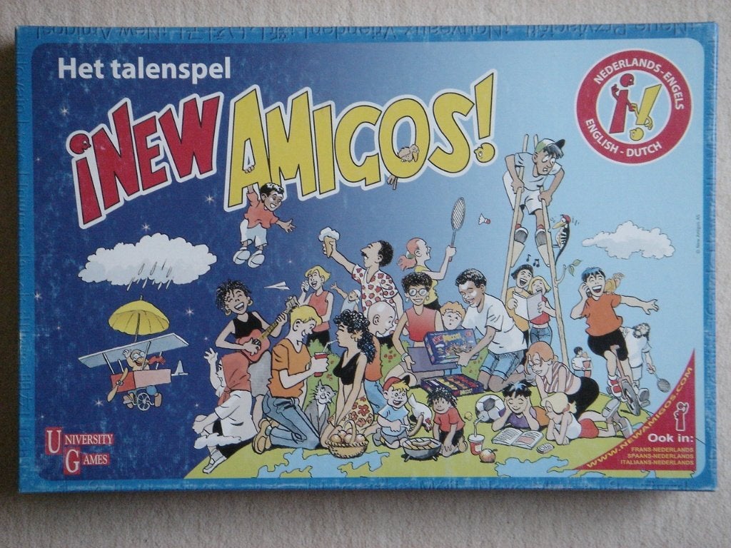 LEUK: Het talenspel New Amigos (Nederlands-Engels), Een of twee spelers, Ophalen of Verzenden, Gebruikt, University Games