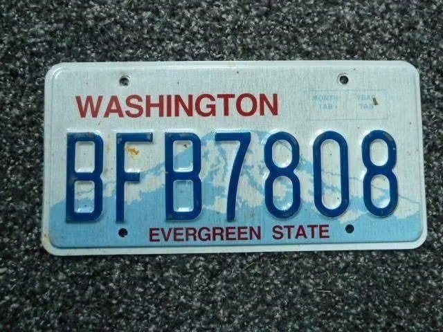 Kentekenplaat licenseplate Washington no. 4 USA, Verzenden, Gebruikt, Auto's