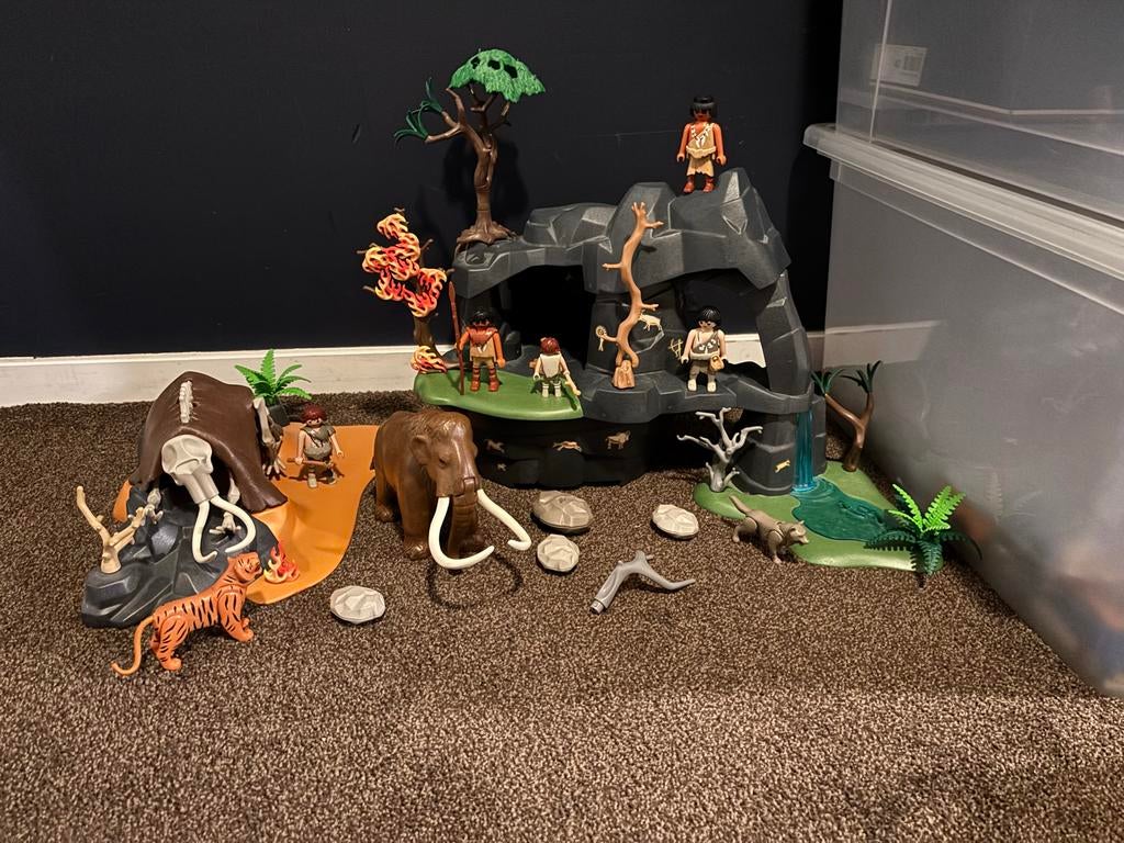 Playmobil Prehistorie Set met Mammoet en Hol, Kinderen en Baby's, Speelgoed | Playmobil, Ophalen of Verzenden, Zo goed als nieuw