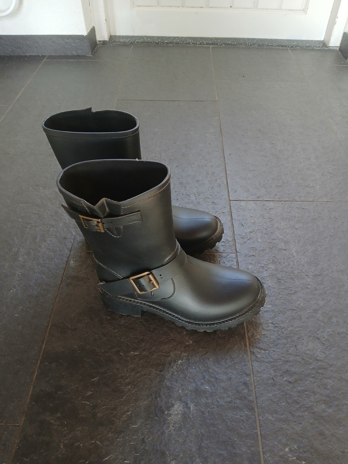 Zwarte gevavi boots Noor met gespen, Ophalen, Gevavi, Zwart, Regenlaarzen