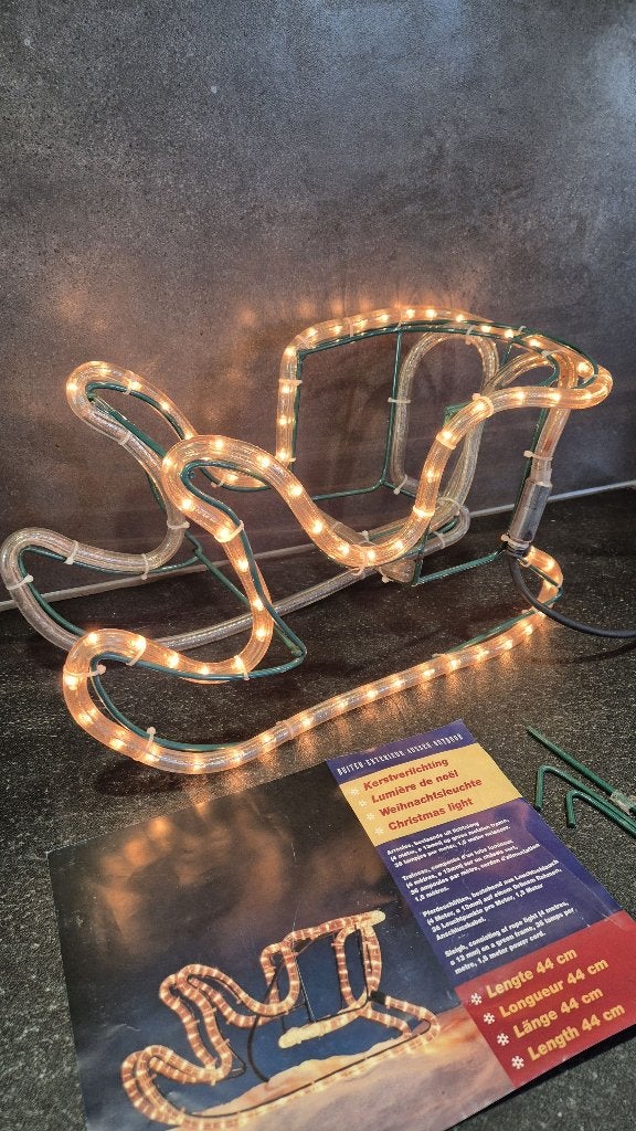 Kerstverlichting Arrenslee met lichtslang voor buiten. S47, Diversen, Kerst, Tweedehands verkoop, Tweedehands verkoop, Gebruikt