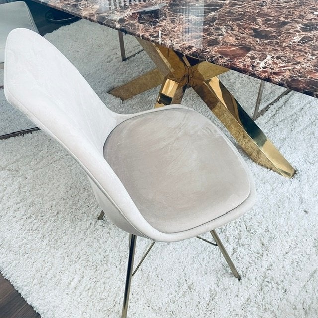 Luxe Set van 6 Velvet Eetkamerstoelen, Ophalen, Overige kleuren, Hotel Chic / Velvet Velours, Zo goed als nieuw