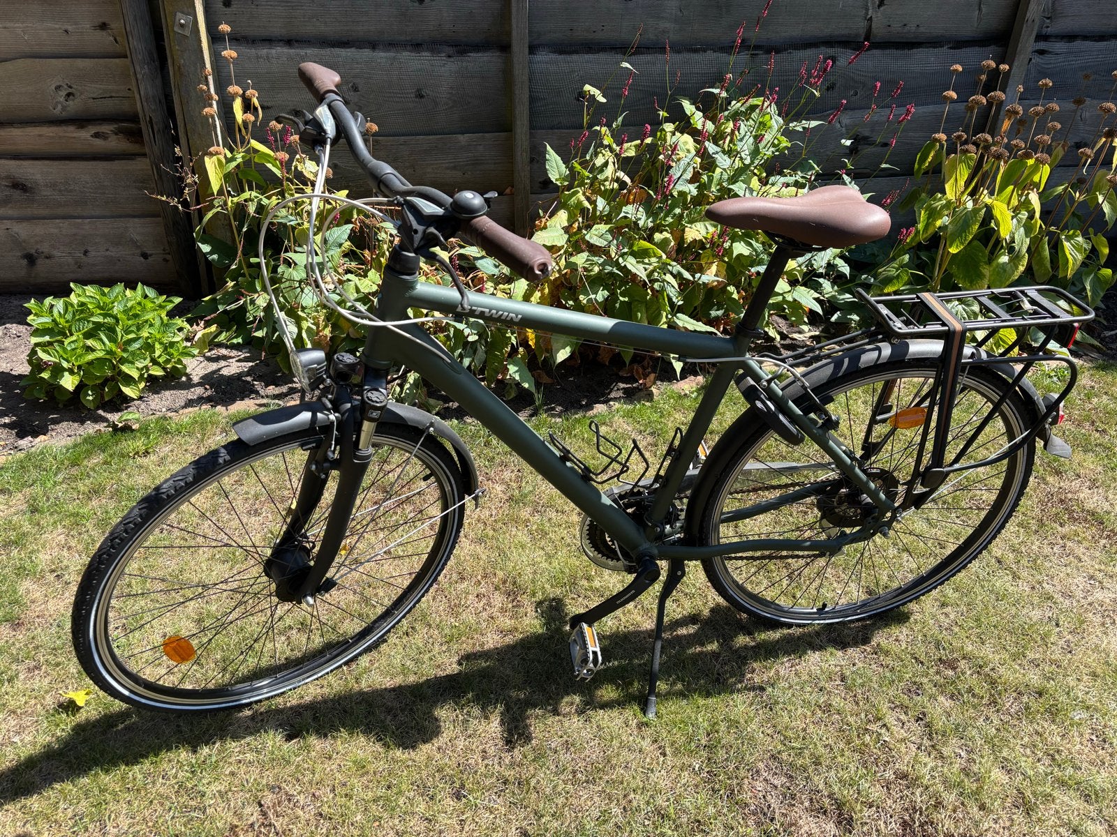 Btwin Decathlon fiets, maat M, in goede staat, Gebruikt, Velgrem, Versnellingen, 53 tot 57 cm